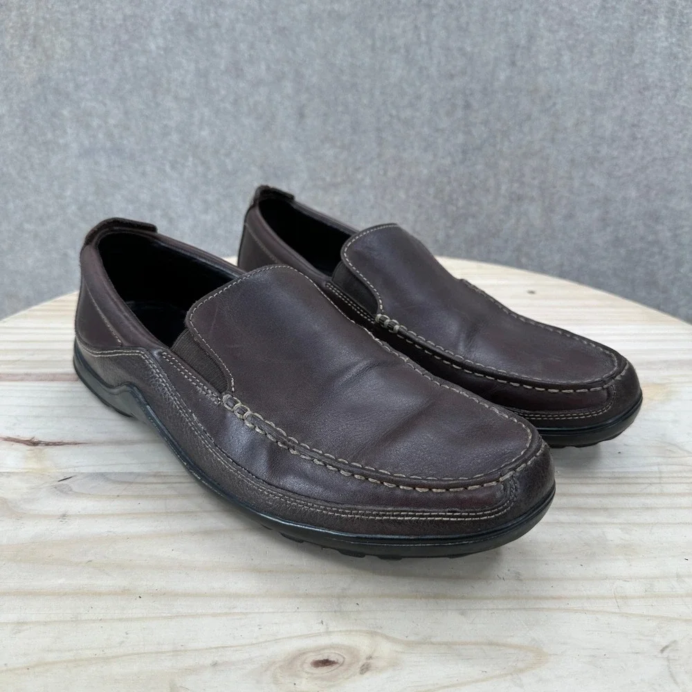 Cole Hann Mens 11.5 Brown Leather Slip On Loafers Moc Toe Shoes‎ Business Casual